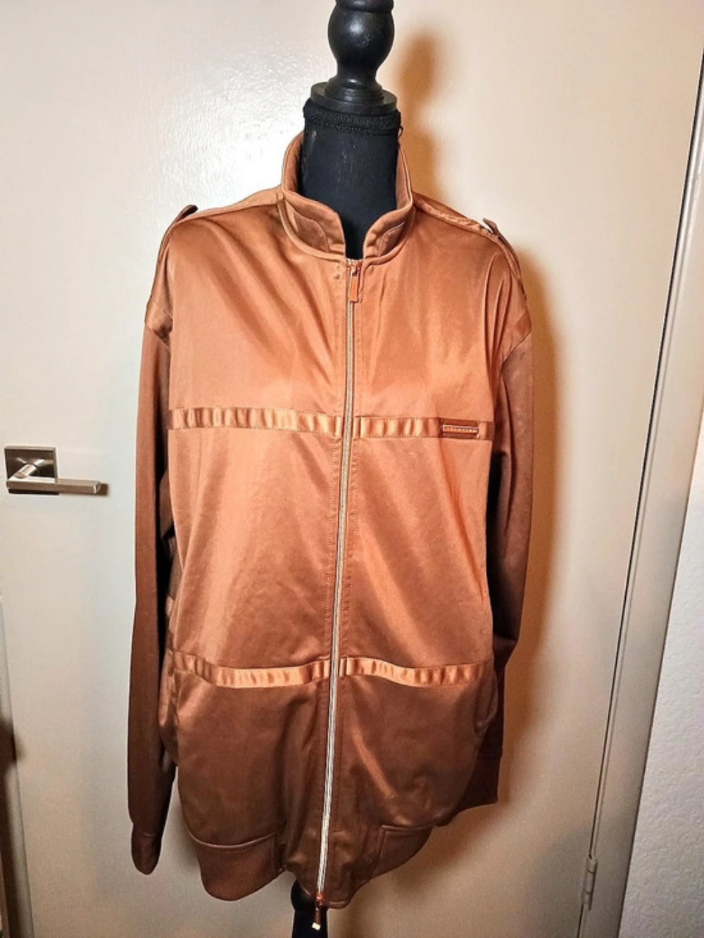 Sean John Lightweight Bomber Jacket in Brown Size XXL